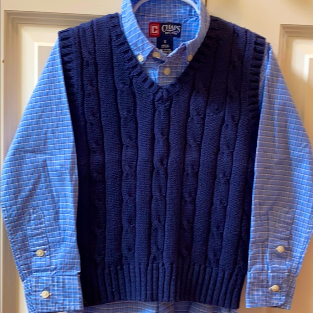 Chaps plaid dress shirt and vest.  Size 5.